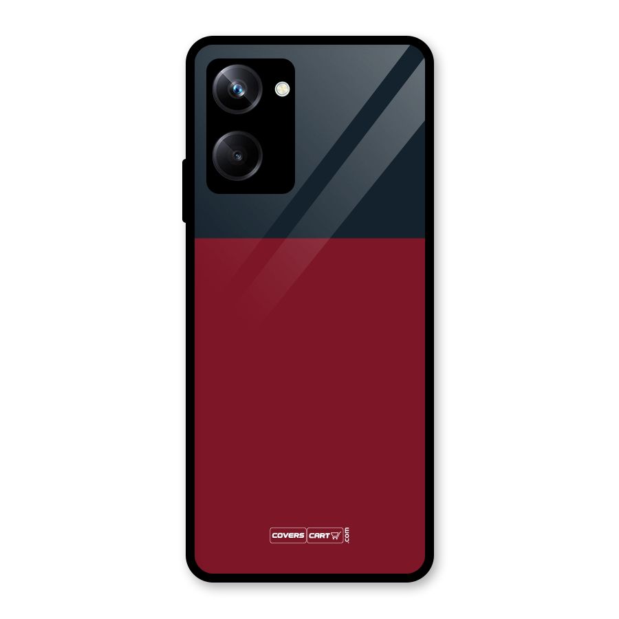 Maroon and Navy Blue Glass Back Case for Realme 10 Pro
