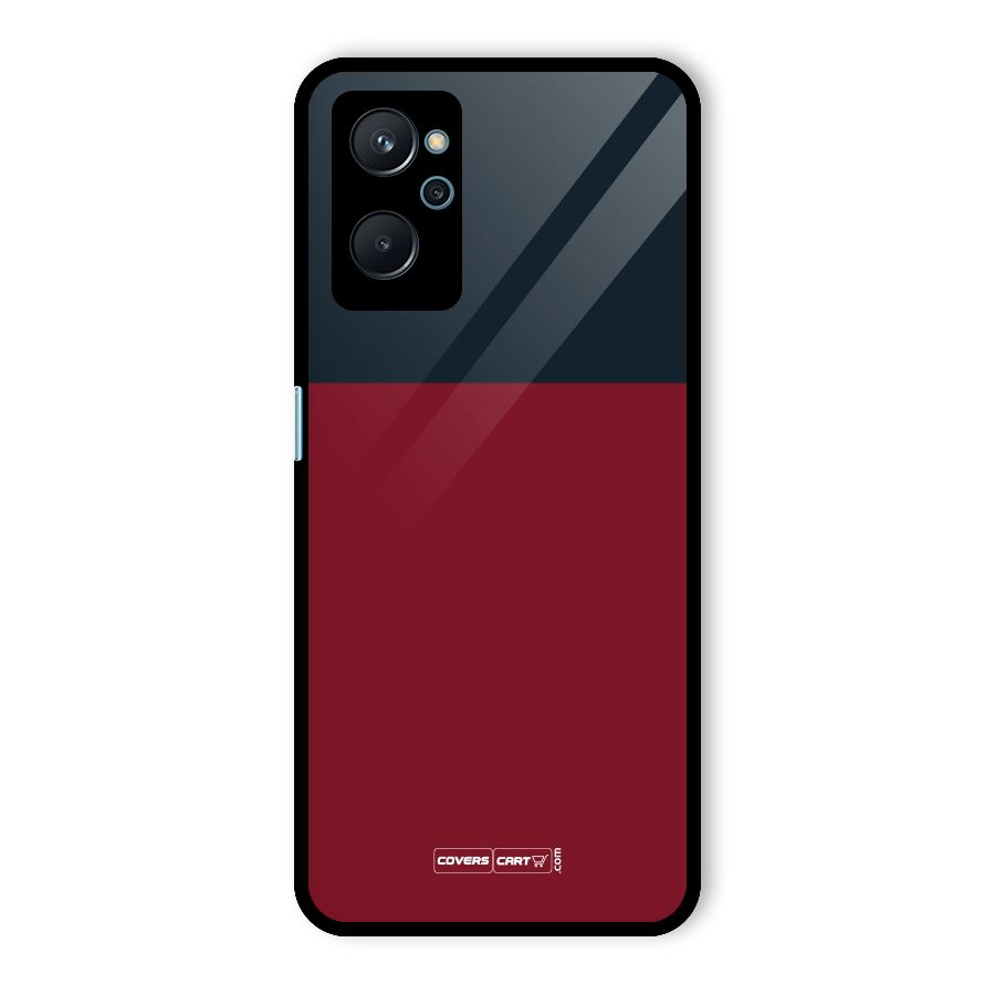 Maroon and Navy Blue Glass Back Case for Realme 9i