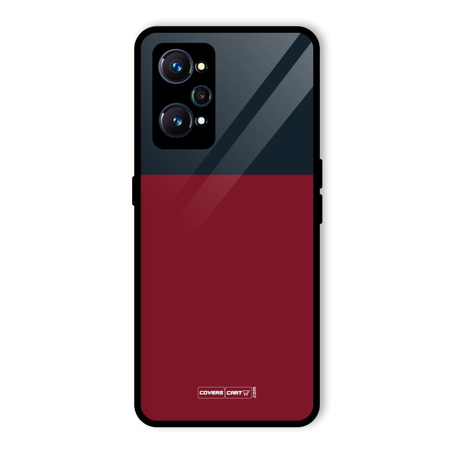 Maroon and Navy Blue Glass Back Case for Realme GT Neo2