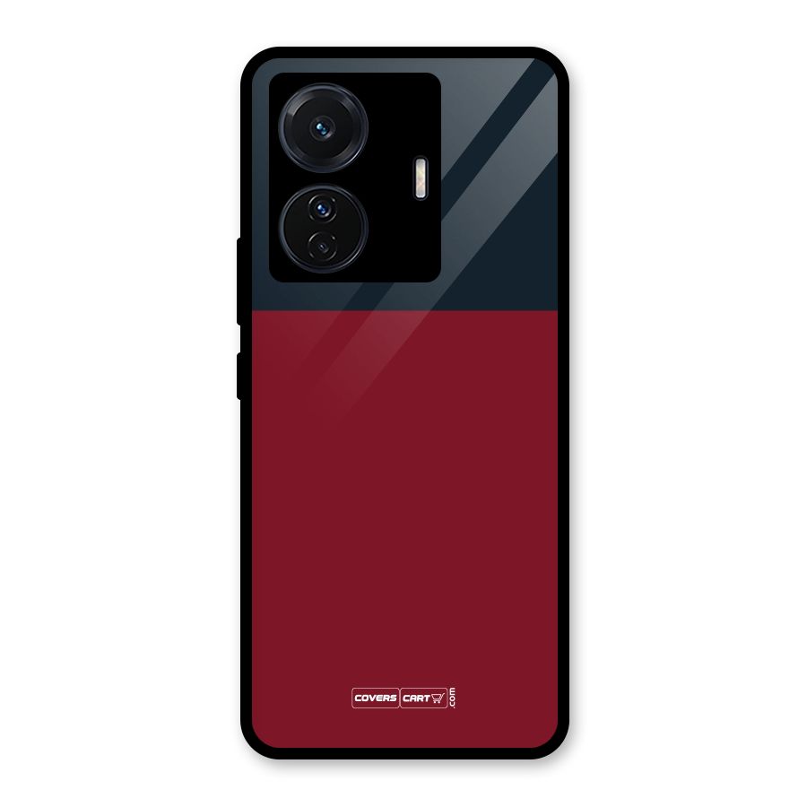 Maroon and Navy Blue Glass Back Case for Vivo T1 Pro