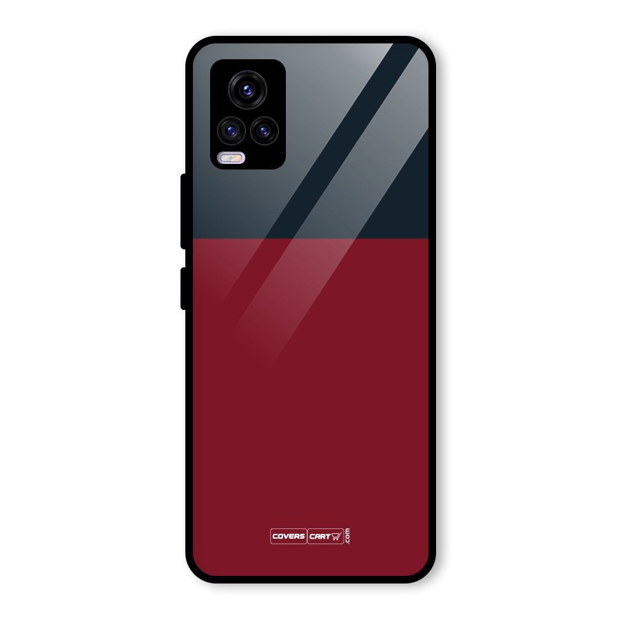 Maroon and Navy Blue Glass Back Case for Vivo V20