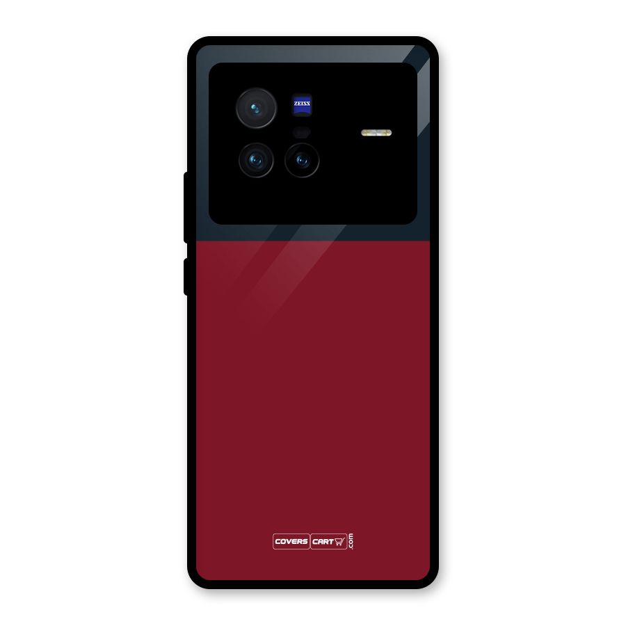 Maroon and Navy Blue Glass Back Case for Vivo X80