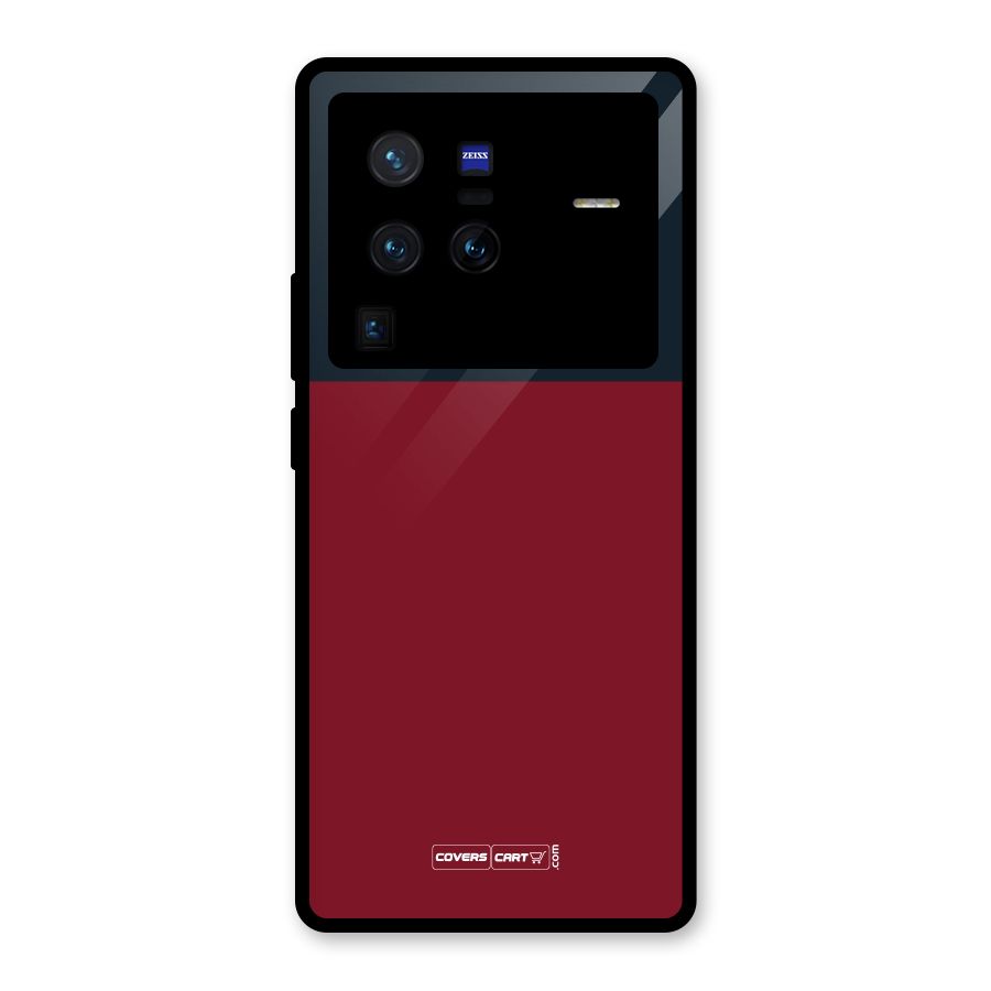 Maroon and Navy Blue Glass Back Case for Vivo X80 Pro