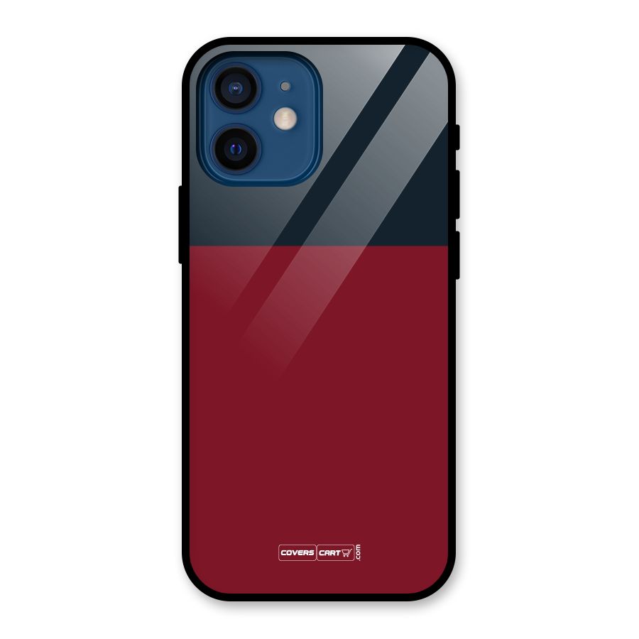 Maroon and Navy Blue Glass Back Case for iPhone 12 Mini