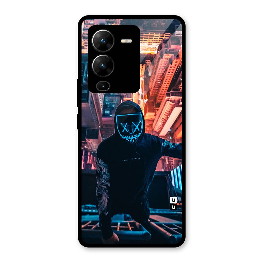 Mask Guy Climbing Building Glass Back Case for Vivo V25 Pro