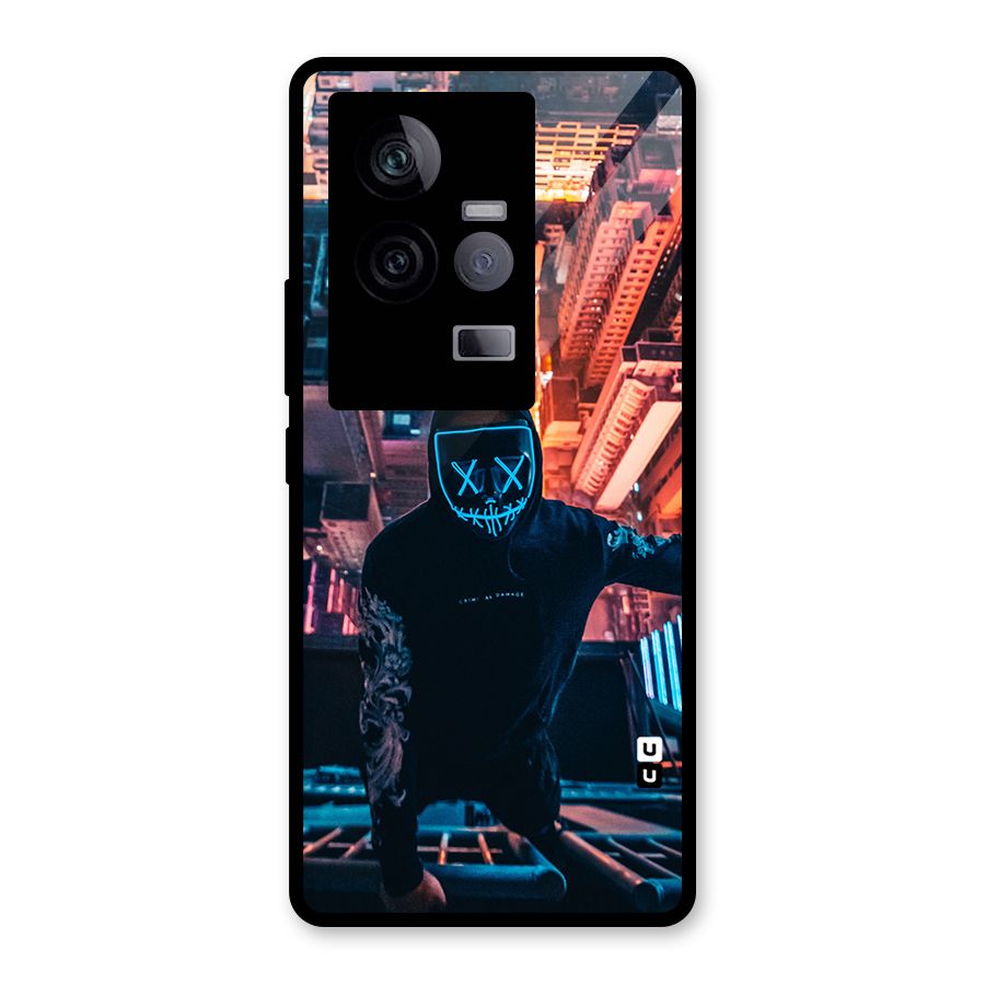 Mask Guy Climbing Building Glass Back Case for Vivo iQOO 11 5G
