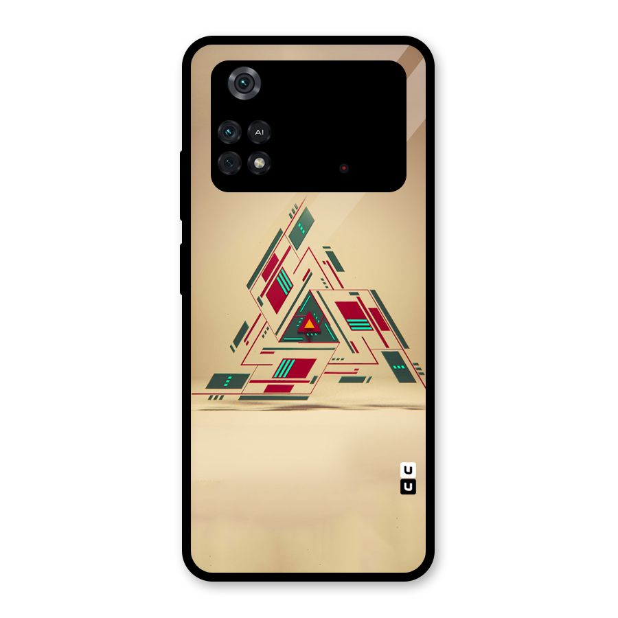Maze Triangle Glass Back Case for Poco M4 Pro 4G