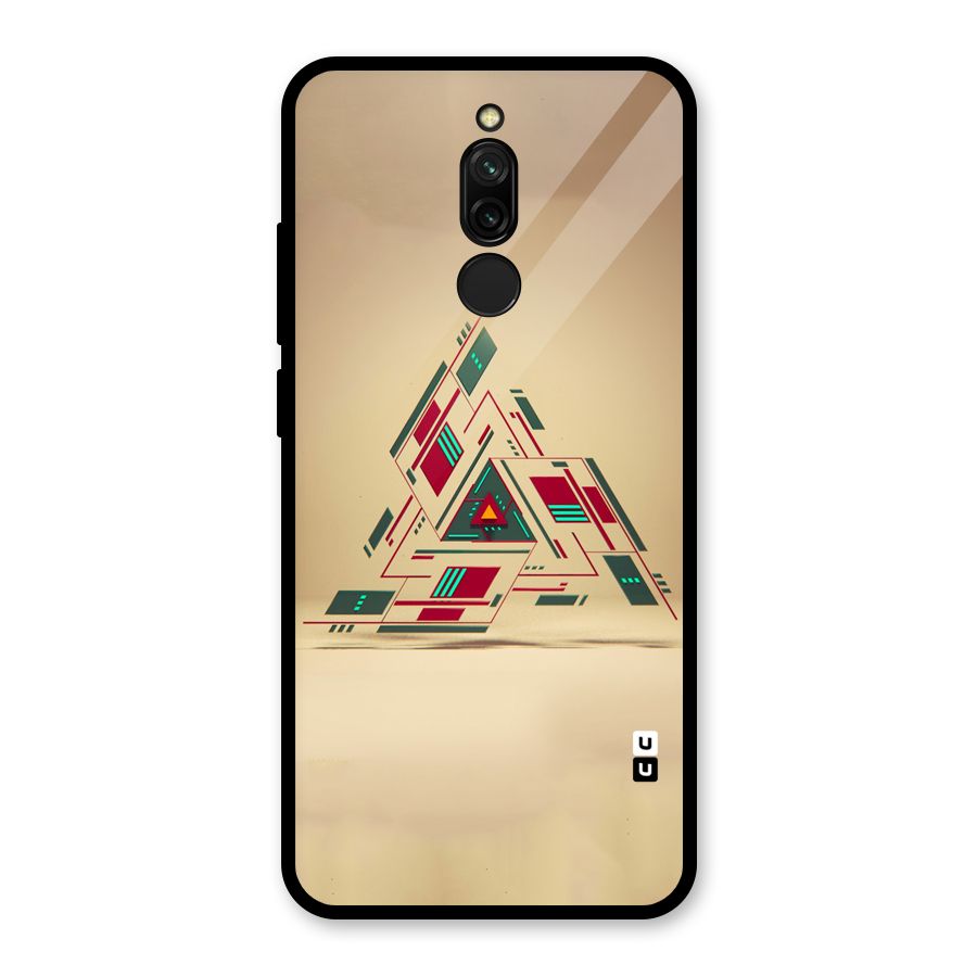 Maze Triangle Glass Back Case for Redmi 8