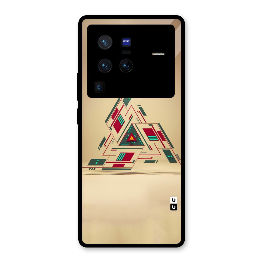 Maze Triangle Glass Back Case for Vivo X80 Pro