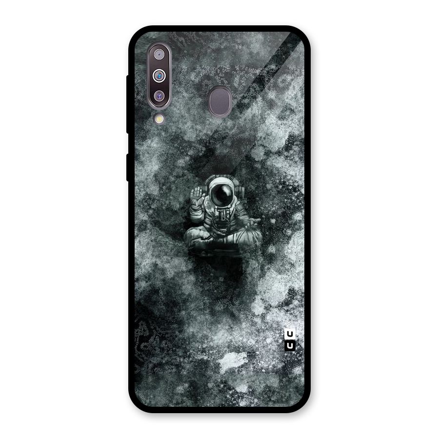 Meditating Spaceman Glass Back Case for Galaxy M30