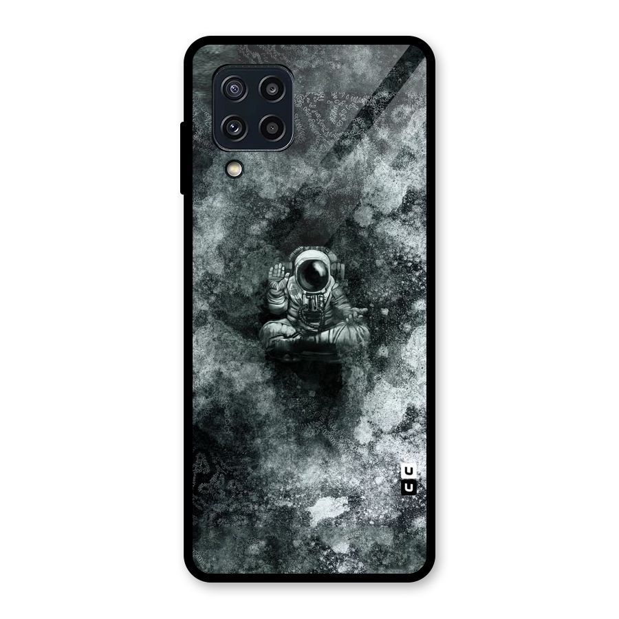 Meditating Spaceman Glass Back Case for Galaxy M32