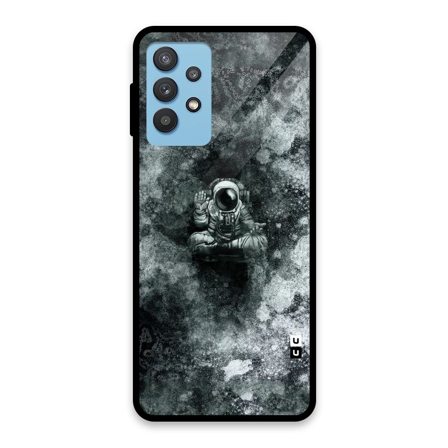 Meditating Spaceman Glass Back Case for Galaxy M32 5G