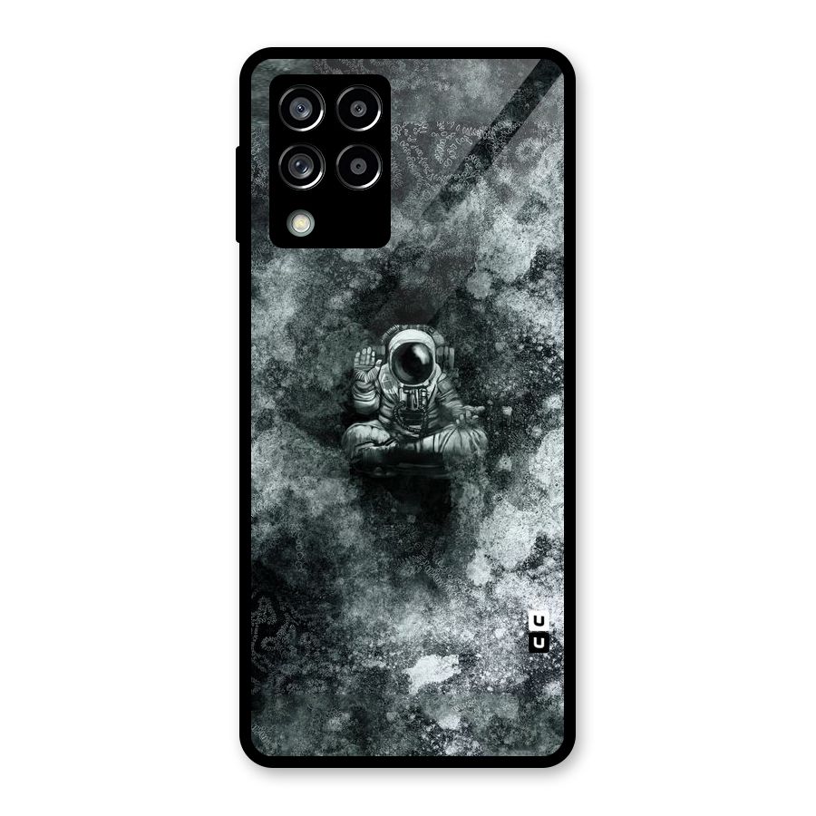 Meditating Spaceman Glass Back Case for Galaxy M53 5G
