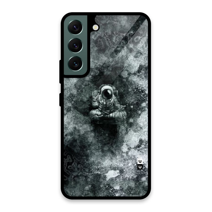 Meditating Spaceman Glass Back Case for Galaxy S22 5G