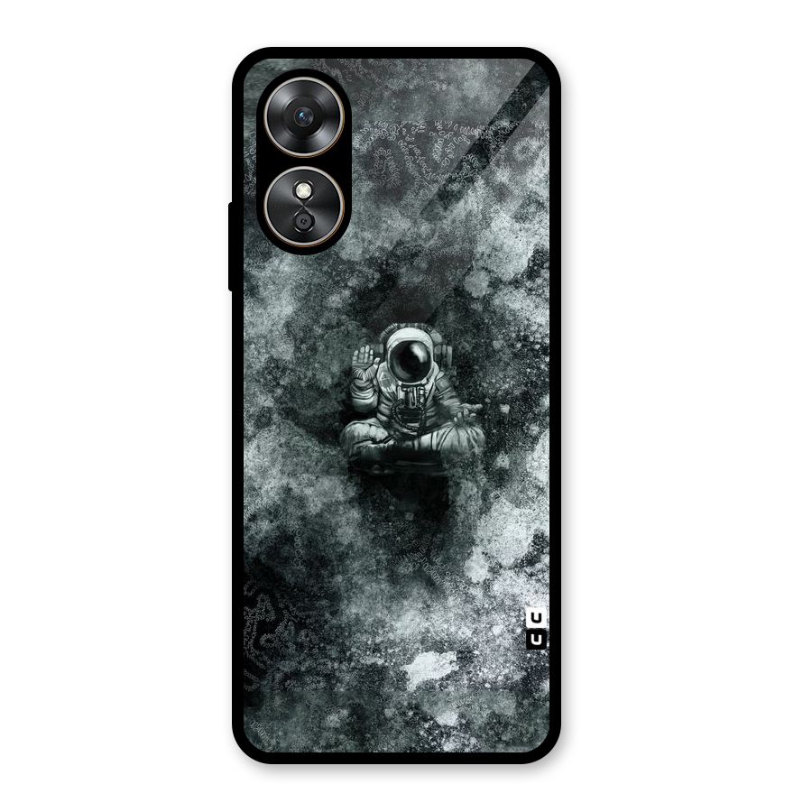 Meditating Spaceman Glass Back Case for Oppo A17