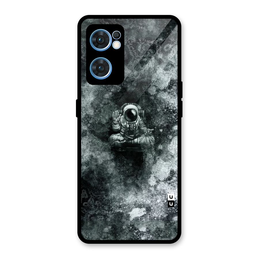 Meditating Spaceman Glass Back Case for Oppo Reno7 5G
