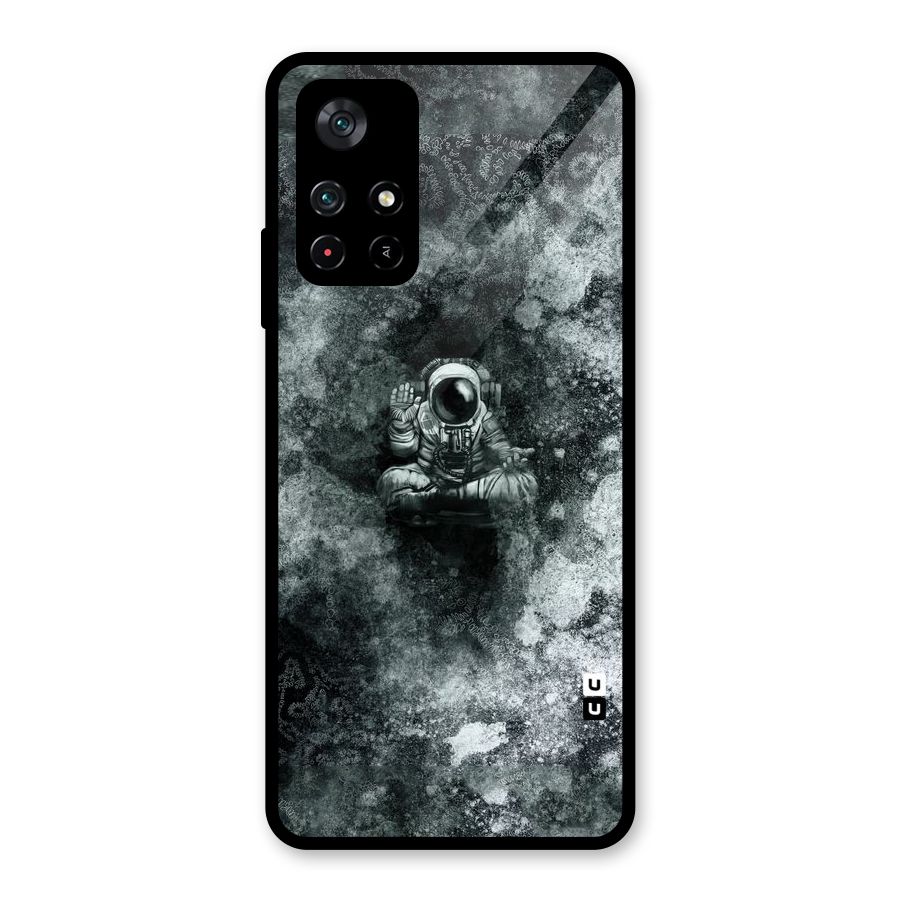 Meditating Spaceman Glass Back Case for Poco M4 Pro 5G