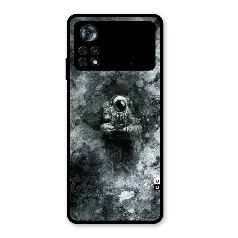 Meditating Spaceman Glass Back Case for Poco X4 Pro 5G