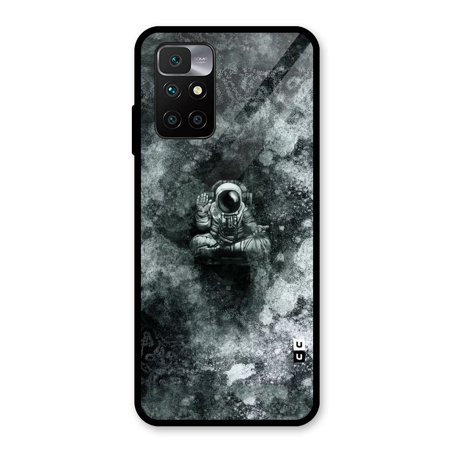 Meditating Spaceman Glass Back Case for Redmi 10 Prime