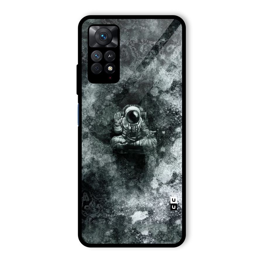 Meditating Spaceman Glass Back Case for Redmi Note 11 Pro