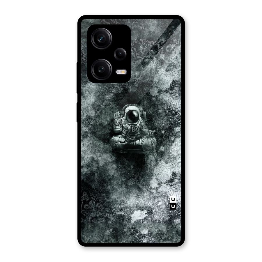 Meditating Spaceman Glass Back Case for Redmi Note 12 Pro