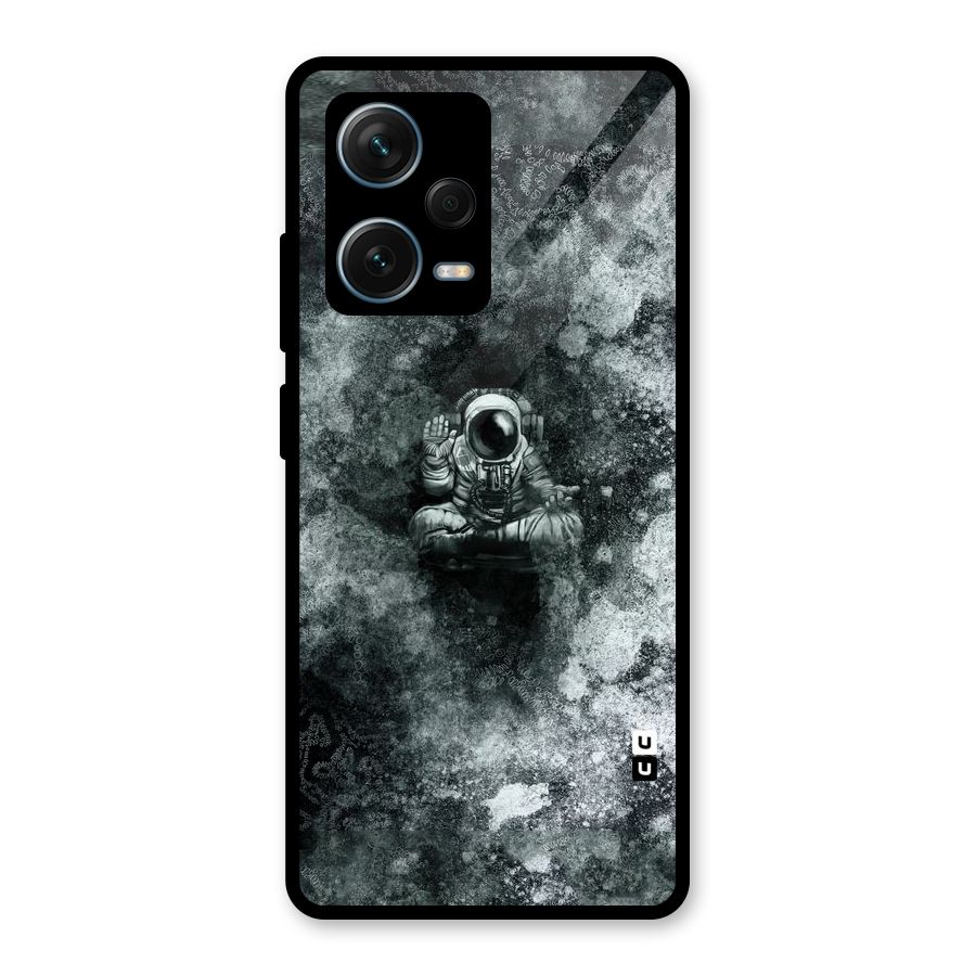 Meditating Spaceman Glass Back Case for Redmi Note 12 Pro Plus 5G