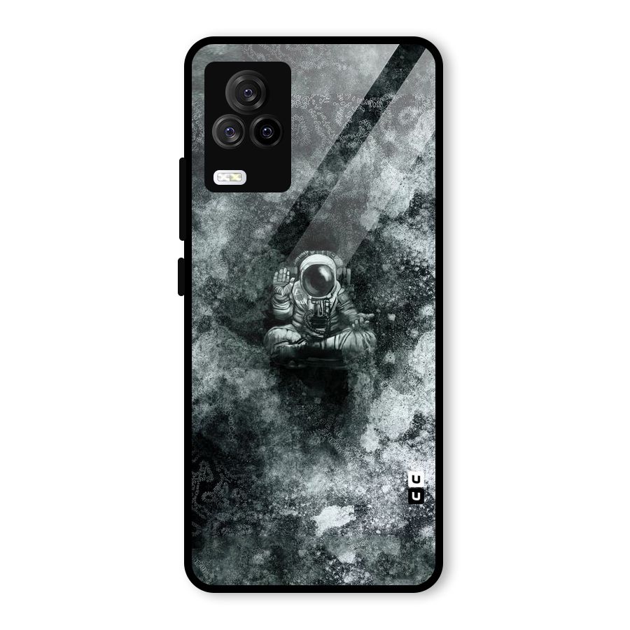Meditating Spaceman Glass Back Case for Vivo iQOO 7 Legend 5G