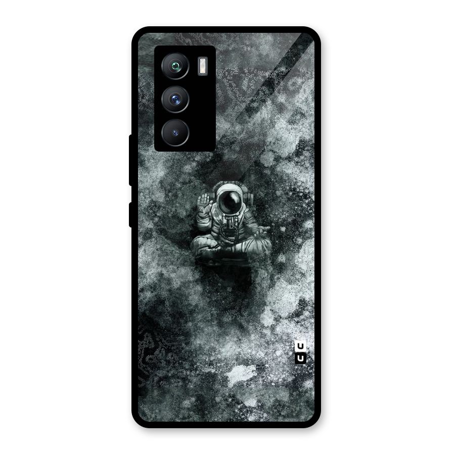 Meditating Spaceman Glass Back Case for Vivo iQOO 9 SE