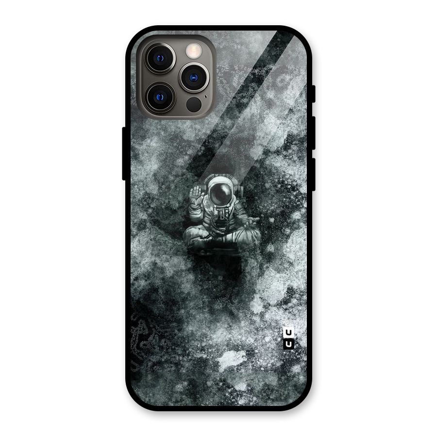 Meditating Spaceman Glass Back Case for iPhone 12 Pro