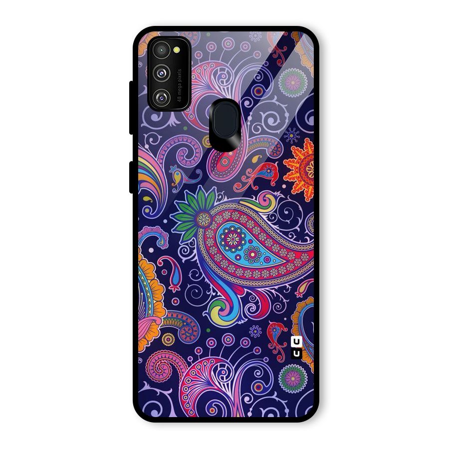 Mehendi Pattern Glass Back Case for Galaxy M30s