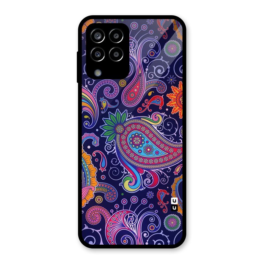 Mehendi Pattern Glass Back Case for Galaxy M33