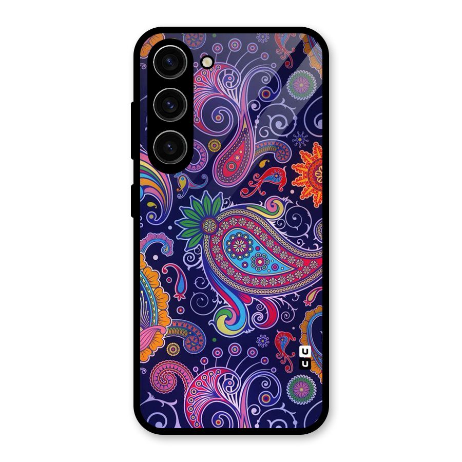 Mehendi Pattern Glass Back Case for Galaxy S23