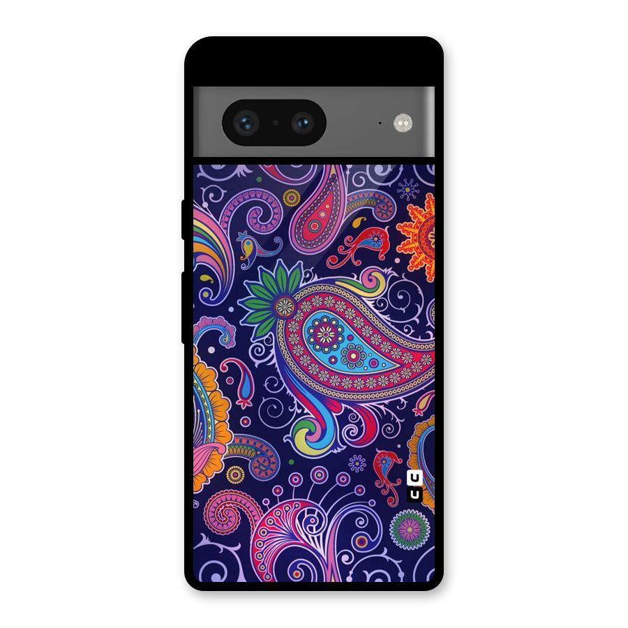 Mehendi Pattern Glass Back Case for Google Pixel 7