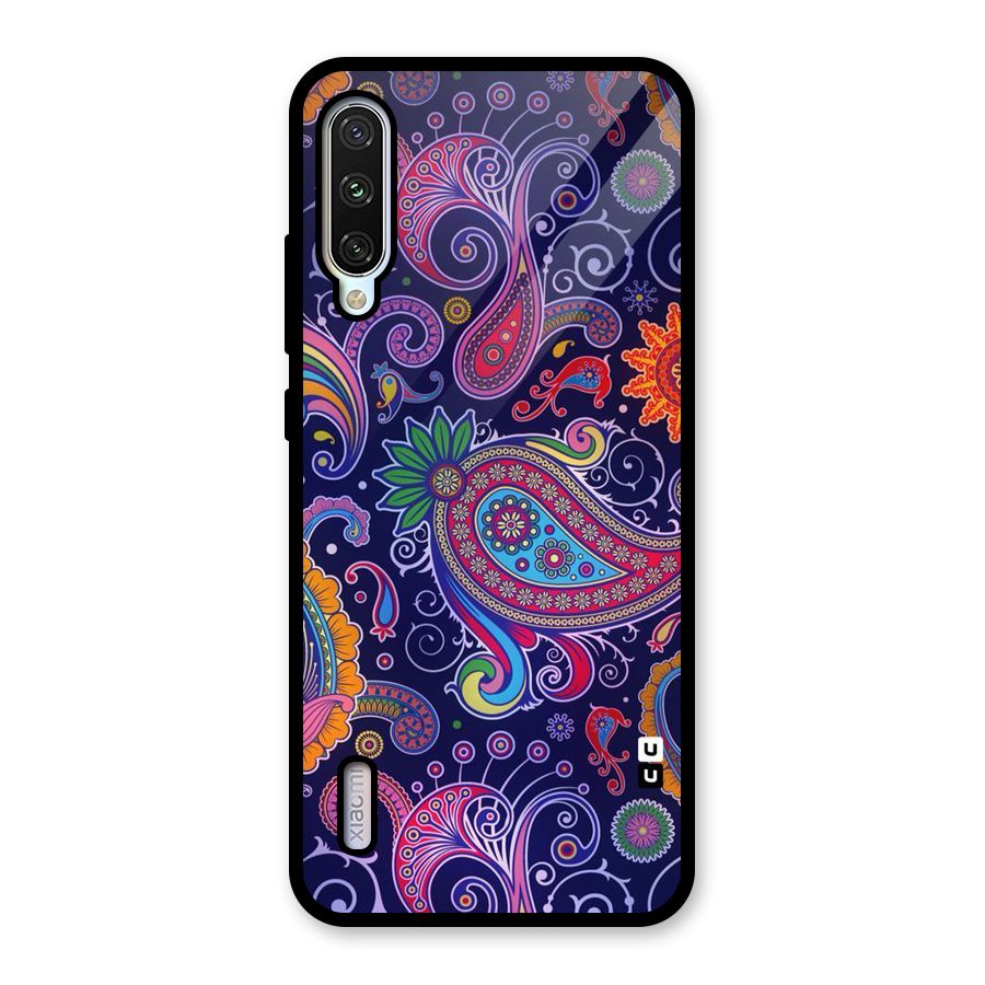 Mehendi Pattern Glass Back Case for Mi A3