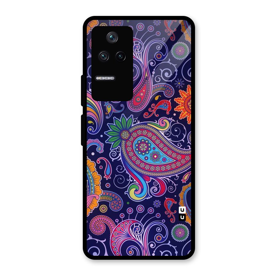 Mehendi Pattern Glass Back Case for Poco F4 5G