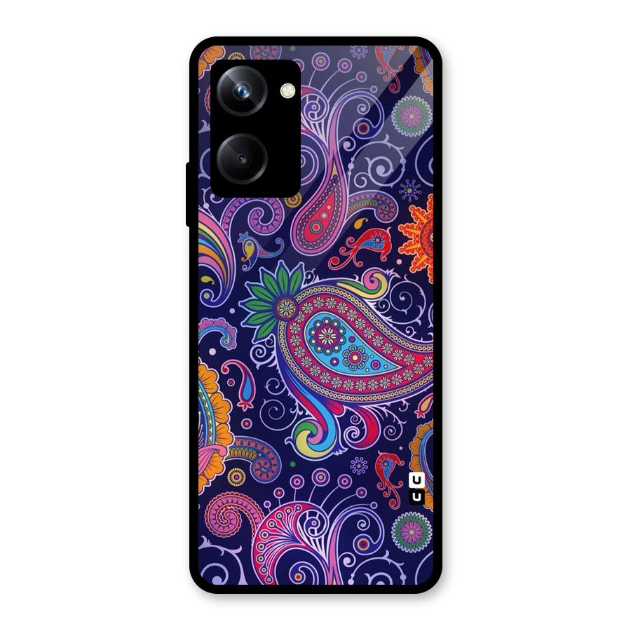 Mehendi Pattern Glass Back Case for Realme 10 Pro