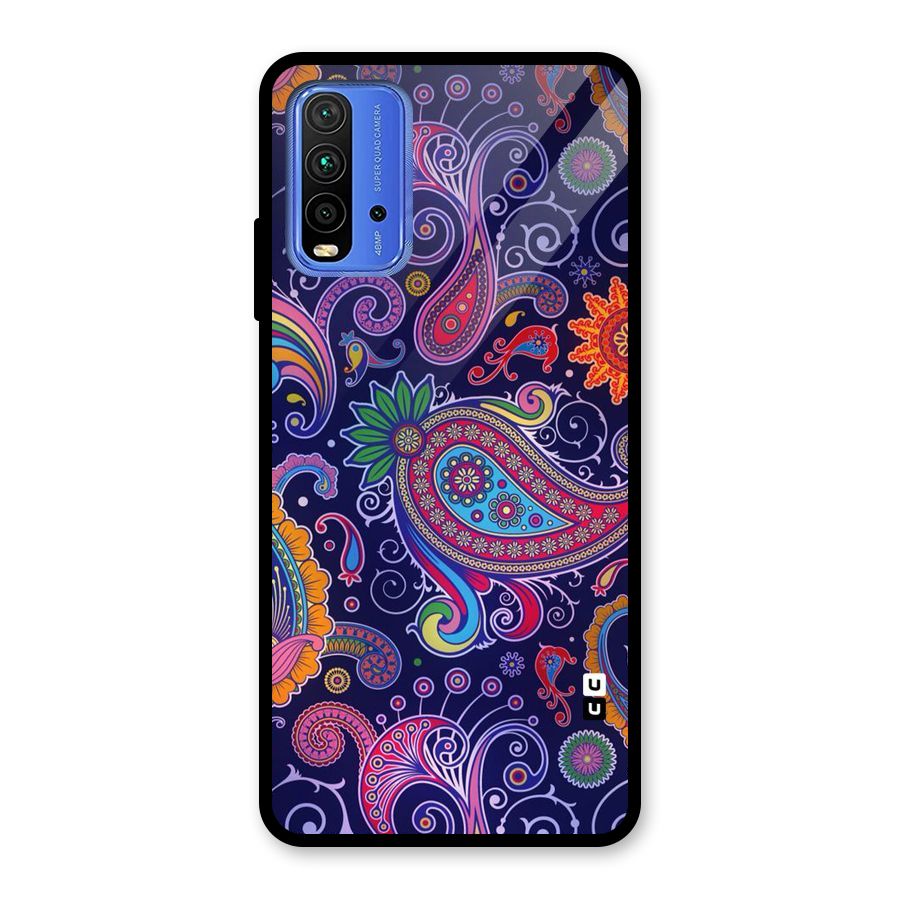 Mehendi Pattern Glass Back Case for Redmi 9 Power