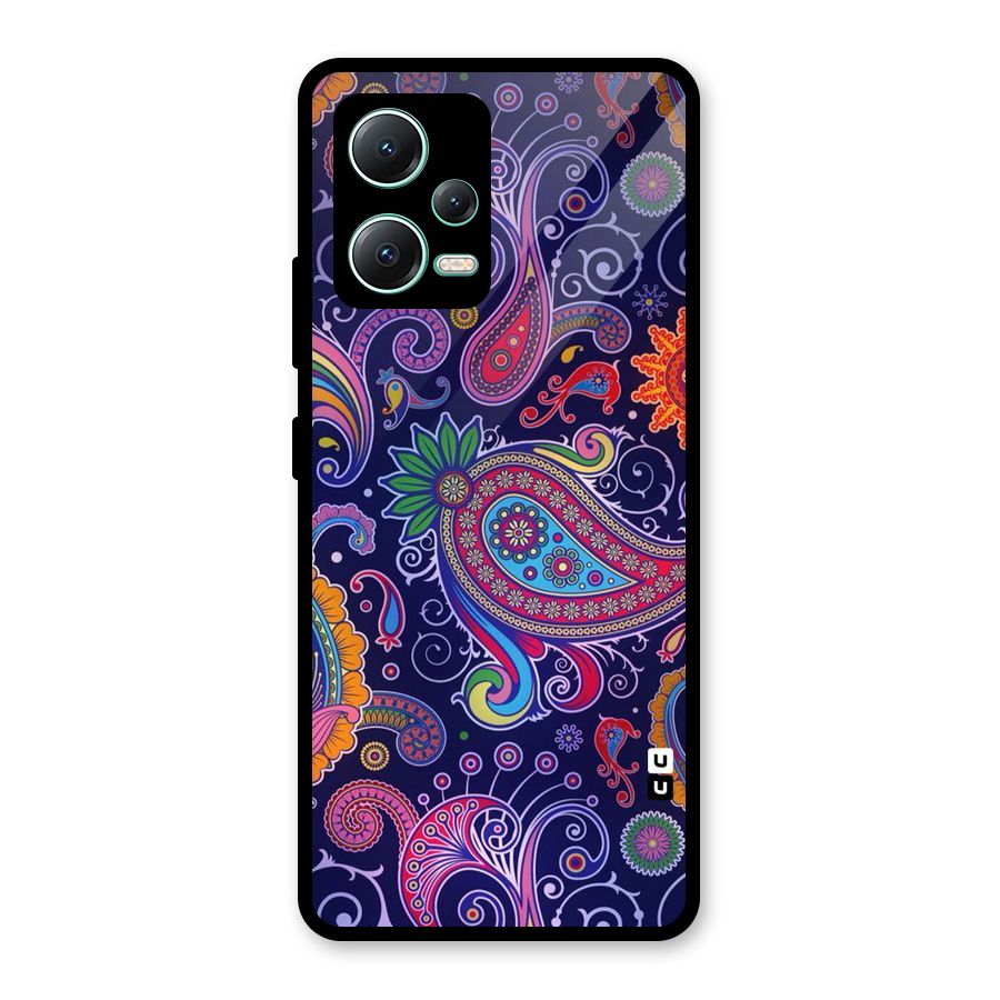 Mehendi Pattern Glass Back Case for Redmi Note 12 5G