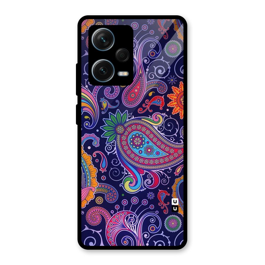 Mehendi Pattern Glass Back Case for Redmi Note 12 Pro Plus 5G