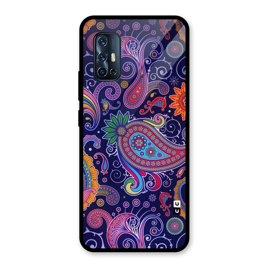 Mehendi Pattern Glass Back Case for Vivo V17