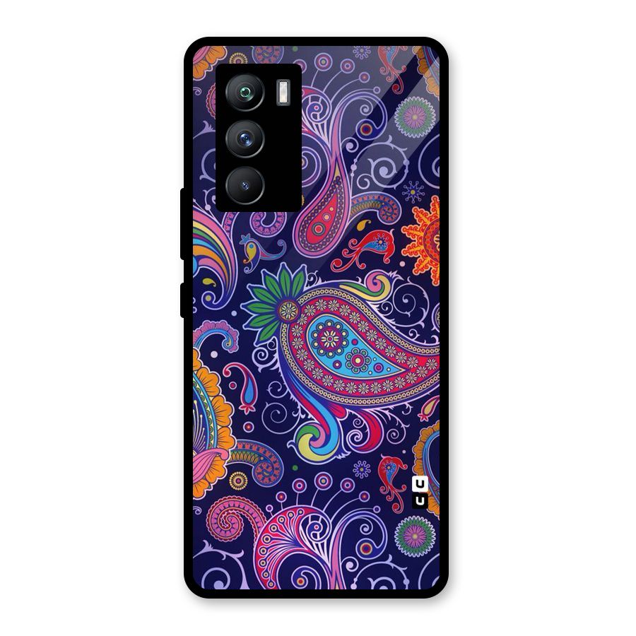 Mehendi Pattern Glass Back Case for Vivo iQOO 9 SE