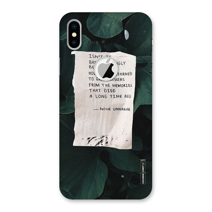 Memories Back Case for iPhone X Logo Cut