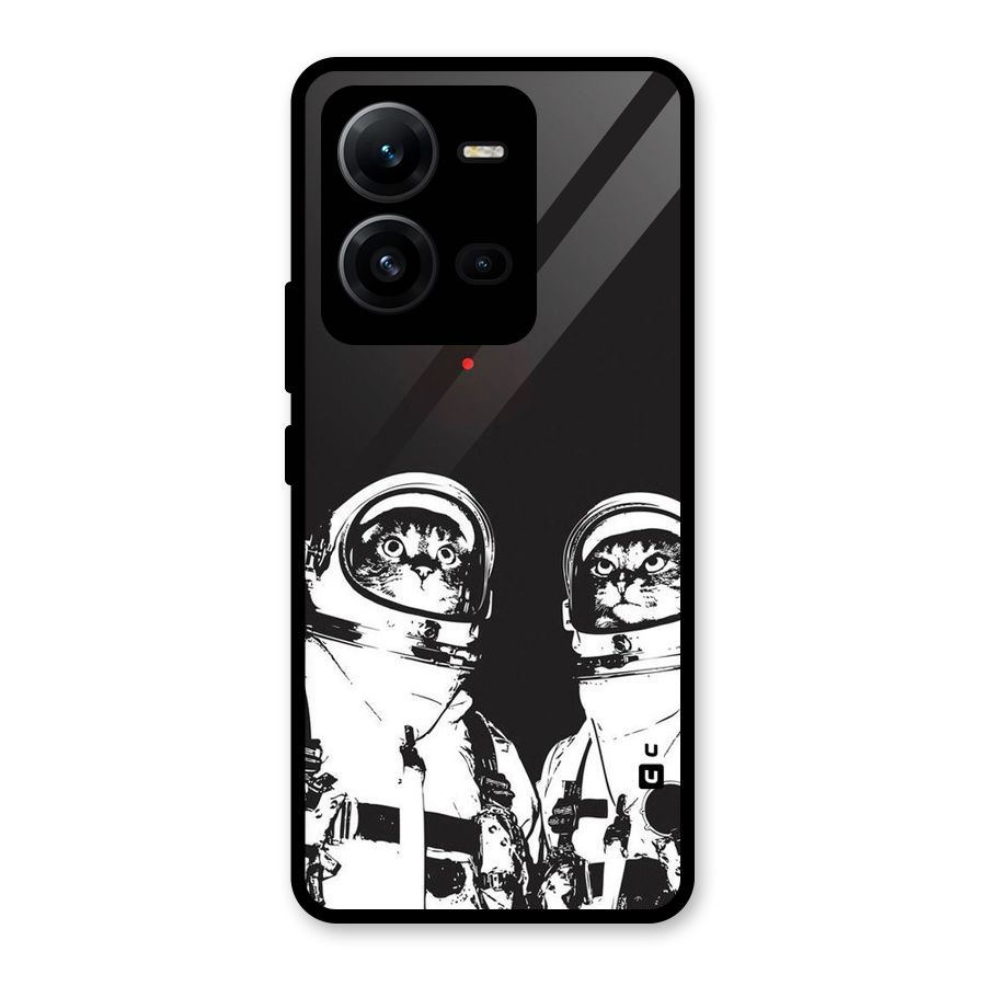 Meow Moon Glass Back Case for Vivo V25