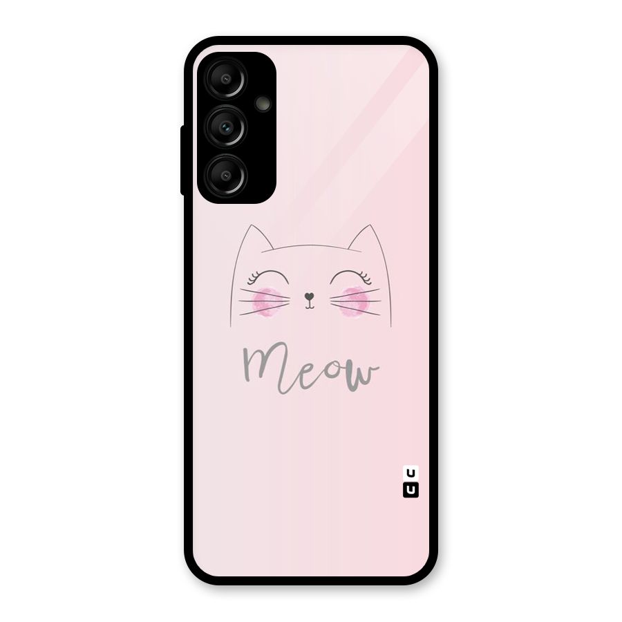 Meow Pink Glass Back Case for Galaxy A14 5G