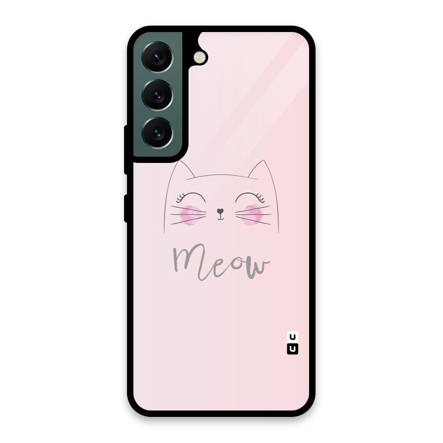 Meow Pink Glass Back Case for Galaxy S22 5G