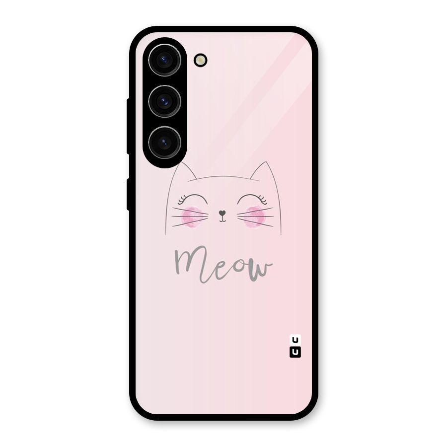 Meow Pink Glass Back Case for Galaxy S23