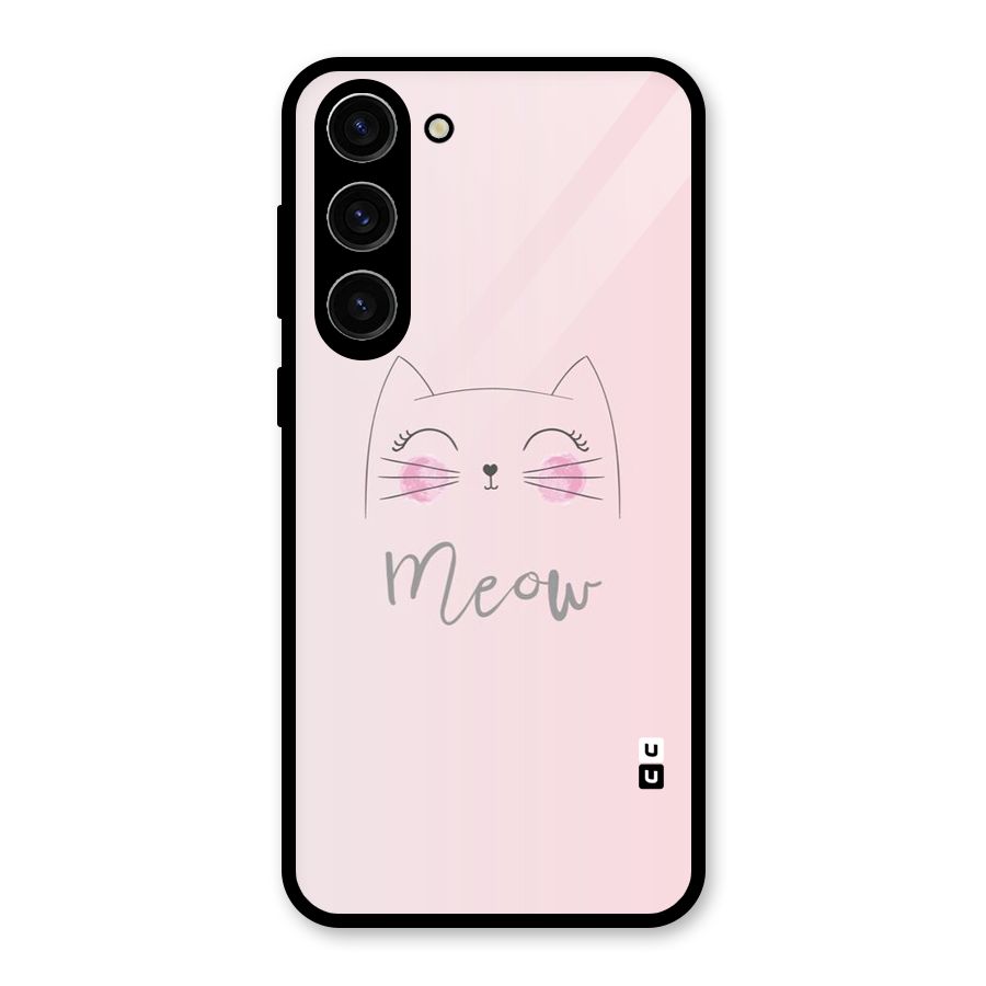 Meow Pink Glass Back Case for Galaxy S23 Plus