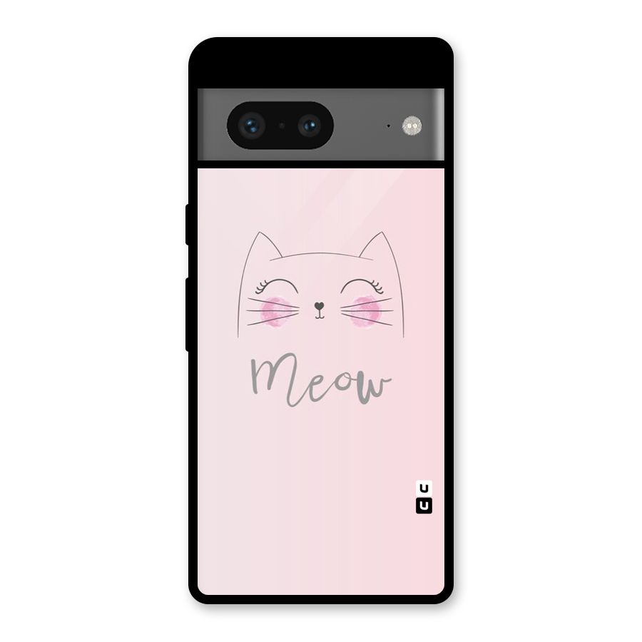 Meow Pink Glass Back Case for Google Pixel 7