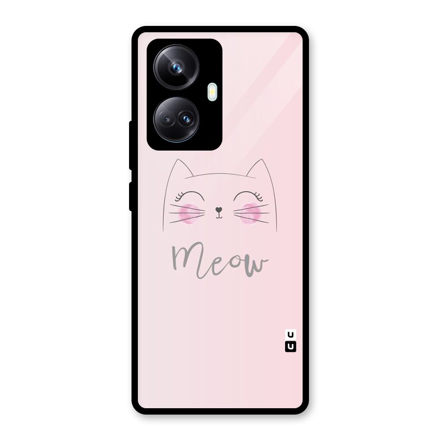 Meow Pink Glass Back Case for Realme 10 Pro Plus