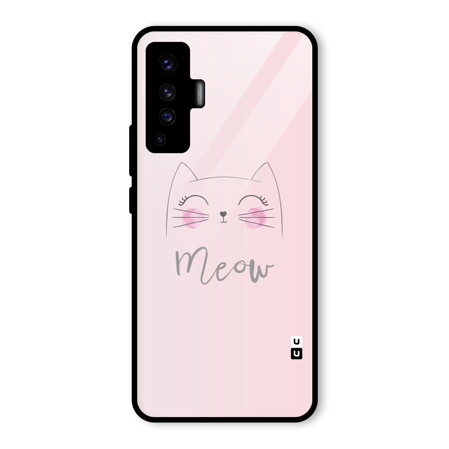 Meow Pink Glass Back Case for Vivo X50